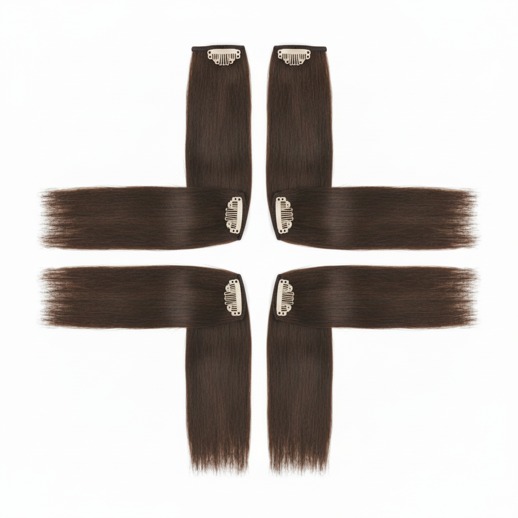 Straight #4 clip-in extensions